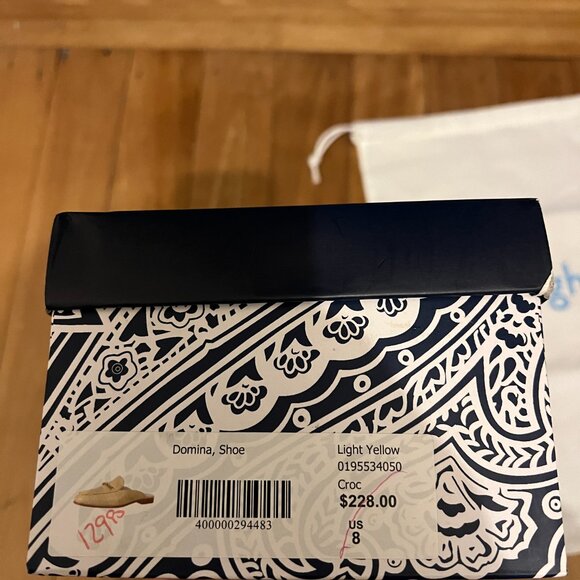 J. McGlaughlin Domina Mule, Light Yellow, Alligator embossed, Size 8, Never Worn - Picture 2 of 10